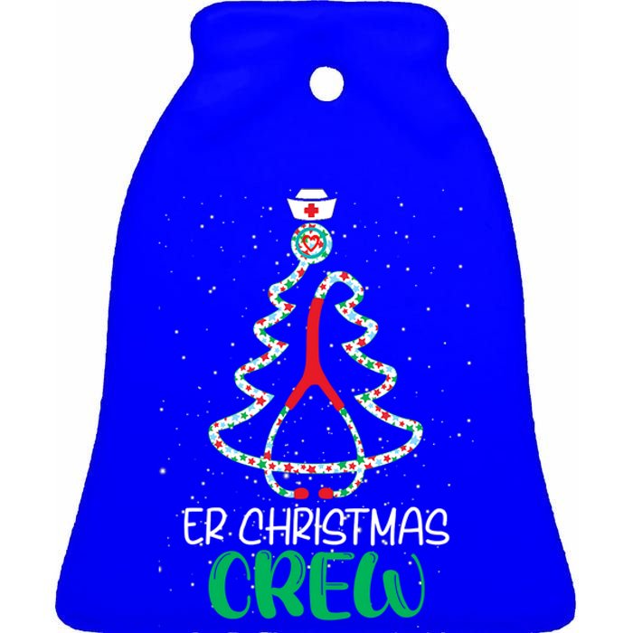 Er Christmas Crew Tree Emergency Room Funny Xmas Nurse Er Gift Ceramic Bell Ornament