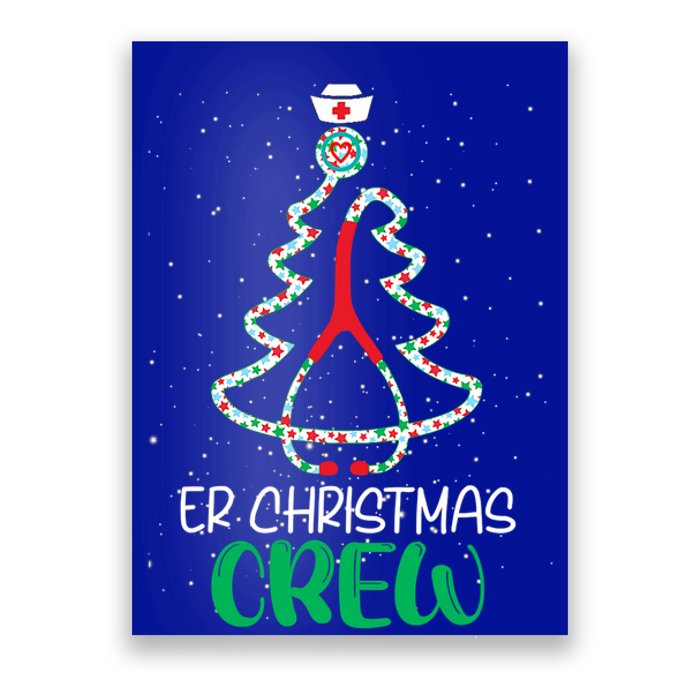 Er Christmas Crew Tree Emergency Room Funny Xmas Nurse Er Gift Poster