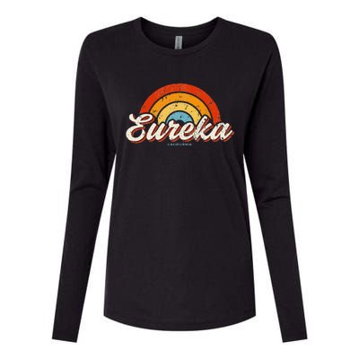 Eureka California Ca Vintage Rainbow Retro 70s Womens Cotton Relaxed Long Sleeve T-Shirt