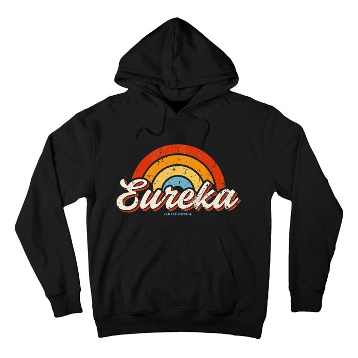 Eureka California Ca Vintage Rainbow Retro 70s Hoodie