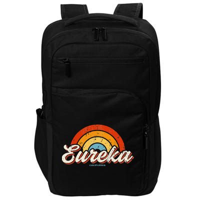 Eureka California Ca Vintage Rainbow Retro 70s Impact Tech Backpack