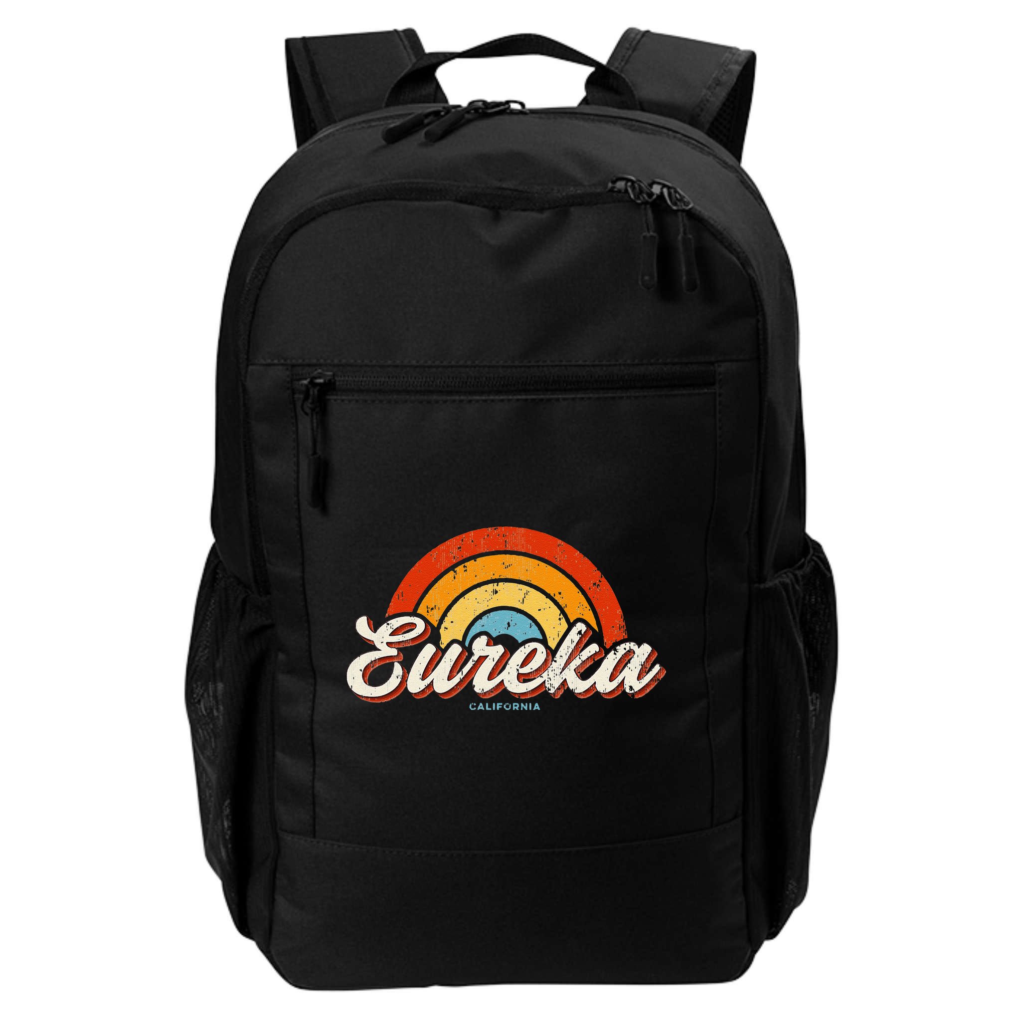 Eureka California Ca Vintage Rainbow Retro 70s Backpack