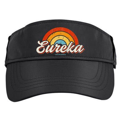 Eureka California Ca Vintage Rainbow Retro 70s Adult Drive Performance Visor