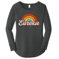 Eureka California Ca Vintage Rainbow Retro 70s Women's Perfect Tri Tunic Long Sleeve Shirt