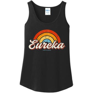 Eureka California Ca Vintage Rainbow Retro 70s Ladies Essential Tank