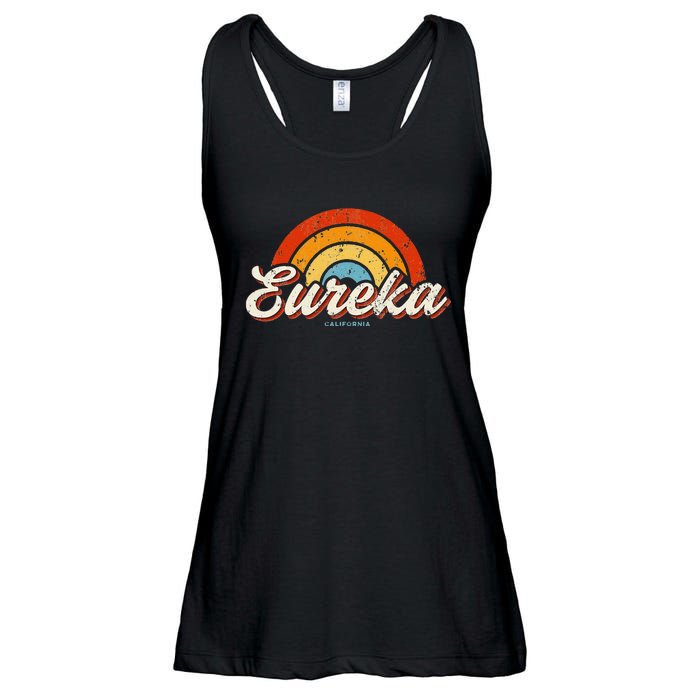 Eureka California Ca Vintage Rainbow Retro 70s Ladies Essential Flowy Tank