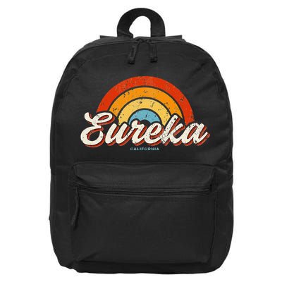 Eureka California Ca Vintage Rainbow Retro 70s 16 in Basic Backpack