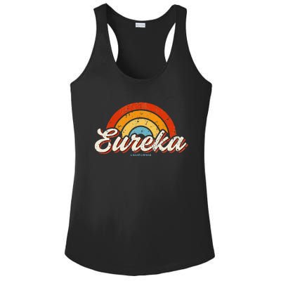 Eureka California Ca Vintage Rainbow Retro 70s Ladies PosiCharge Competitor Racerback Tank