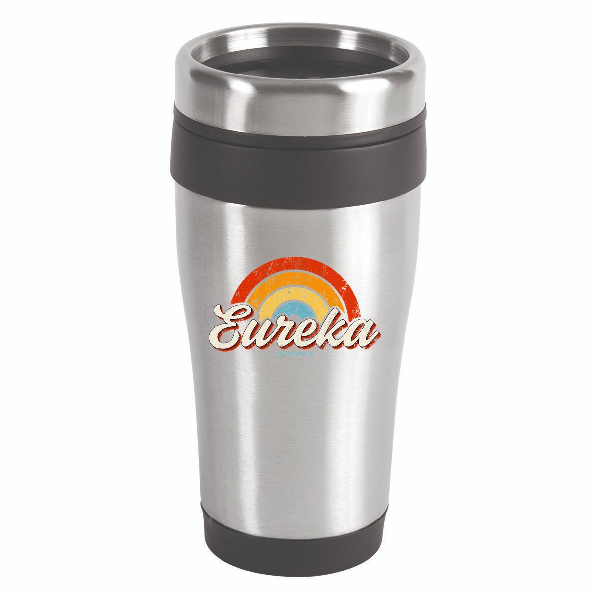 Eureka California Ca Vintage Rainbow Retro 70s 16oz Travel Tumbler