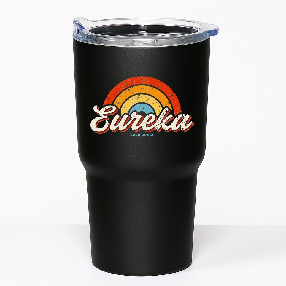 Eureka California Ca Vintage Rainbow Retro 70s Tumbler