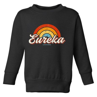 Eureka California Ca Vintage Rainbow Retro 70s Toddler Sweatshirt