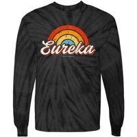 Eureka California Ca Vintage Rainbow Retro 70s Tie-Dye Long Sleeve Shirt