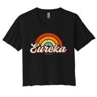 Eureka California Ca Vintage Rainbow Retro 70s Women's Crop Top Tee