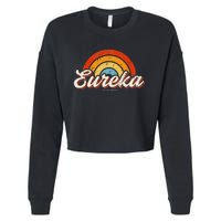 Eureka California Ca Vintage Rainbow Retro 70s Cropped Pullover Crew