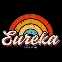 Eureka California Ca Vintage Rainbow Retro 70s Womens T-Shirt