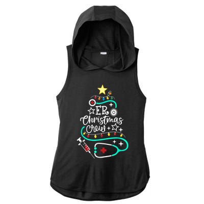 ER Christmas Crew Emergency Room Nurse ER Techs Secretary Ladies PosiCharge Tri-Blend Wicking Draft Hoodie Tank