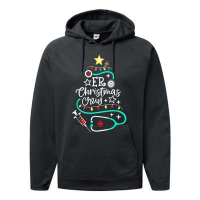 ER Christmas Crew Emergency Room Nurse ER Techs Secretary Performance Fleece Hoodie