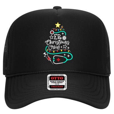 ER Christmas Crew Emergency Room Nurse ER Techs Secretary High Crown Mesh Back Trucker Hat