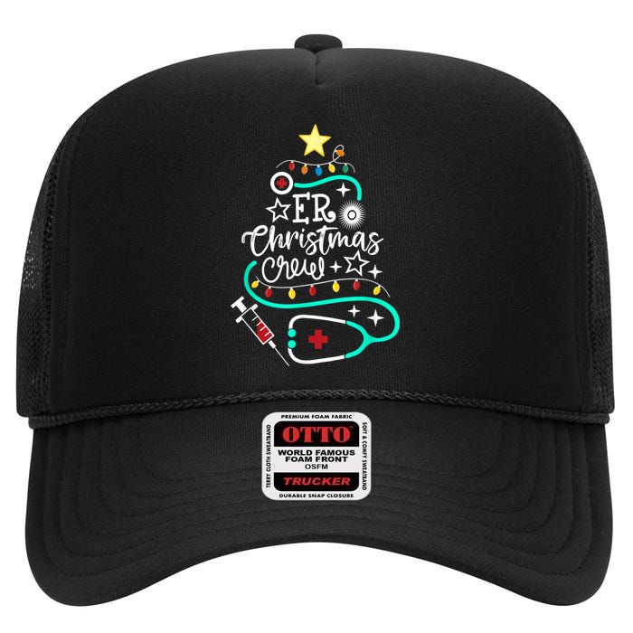 ER Christmas Crew Emergency Room Nurse ER Techs Secretary High Crown Mesh Back Trucker Hat