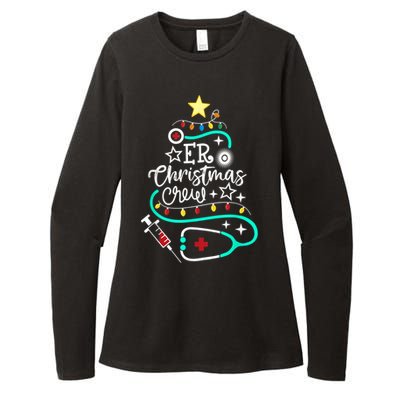 ER Christmas Crew Emergency Room Nurse ER Techs Secretary Womens CVC Long Sleeve Shirt