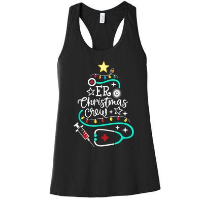 ER Christmas Crew Emergency Room Nurse ER Techs Secretary Women's Racerback Tank