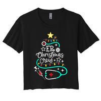 ER Christmas Crew Emergency Room Nurse ER Techs Secretary Women's Crop Top Tee