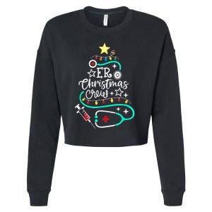 ER Christmas Crew Emergency Room Nurse ER Techs Secretary Cropped Pullover Crew