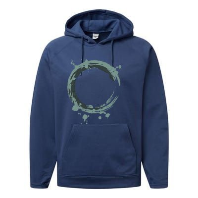 Enso Circle Cool Gift Zen Circle Cool Gift Buddhism Yoga Spiritual Karma Gift Performance Fleece Hoodie