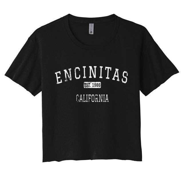 Encinitas California CA Vintage stage athletic style Crop Top