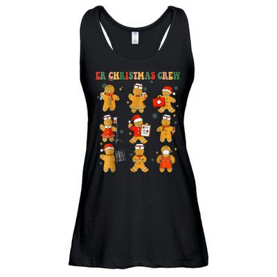 ER Christmas Crew Gingerbread Nurse Christmas Nursing School Ladies Essential Flowy Tank