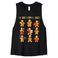 ER Christmas Crew Gingerbread Nurse Christmas Nursing School Women's Racerback Cropped Tank