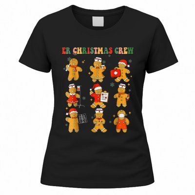 ER Christmas Crew Gingerbread Nurse Christmas Nursing School Women's T-Shirt