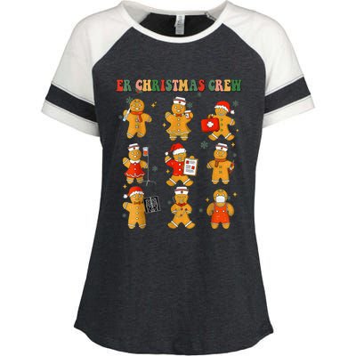 ER Christmas Crew Gingerbread Nurse Christmas Nursing School Enza Ladies Jersey Colorblock Tee