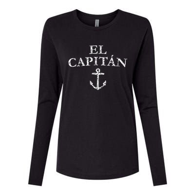 El Capitan Captain Anchor Boat & Sail Womens Cotton Relaxed Long Sleeve T-Shirt