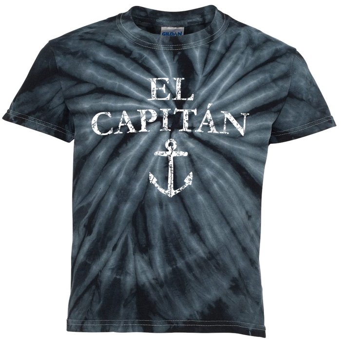 El Capitan Captain Anchor Boat & Sail Kids Tie-Dye T-Shirt