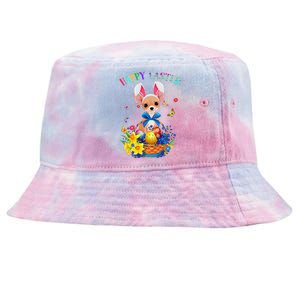 Easter Cute Chihuahua Dog Lover Gifts Bunny Eggs Easter Tie-Dyed Bucket Hat