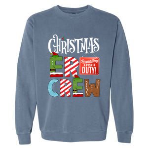 Er Christmas Crew Emergency Room Nurse Er Tech And Secretary Gift Garment-Dyed Sweatshirt