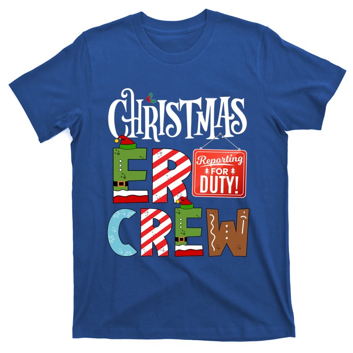 Er Christmas Crew Emergency Room Nurse Er Tech And Secretary Gift T-Shirt