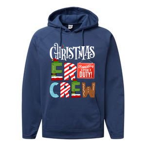 Er Christmas Crew Emergency Room Nurse Er Tech And Secretary Gift Performance Fleece Hoodie