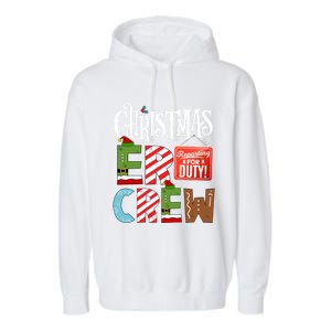 Er Christmas Crew Emergency Room Nurse Er Tech And Secretary Gift Garment-Dyed Fleece Hoodie