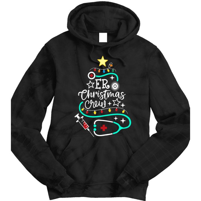 Er Christmas Crew Emergency Room Nurse Er Techs Secretary Tie Dye Hoodie