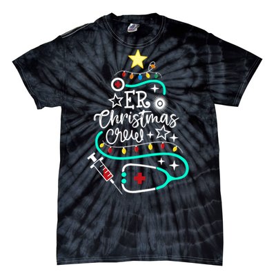 Er Christmas Crew Emergency Room Nurse Er Techs Secretary Tie-Dye T-Shirt