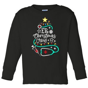 Er Christmas Crew Emergency Room Nurse Er Techs Secretary Toddler Long Sleeve Shirt