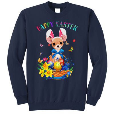 Easter Cute Chihuahua Dog Lover Gifts Bunny Eggs Easter Tall Sweatshirt