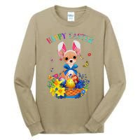 Easter Cute Chihuahua Dog Lover Gifts Bunny Eggs Easter Tall Long Sleeve T-Shirt