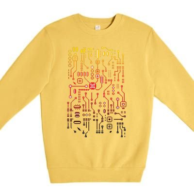 Engineer Computer Circuit Board Engineering CPU Binary Premium Crewneck Sweatshirt