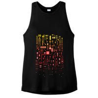 Engineer Computer Circuit Board Engineering CPU Binary Ladies PosiCharge Tri-Blend Wicking Tank