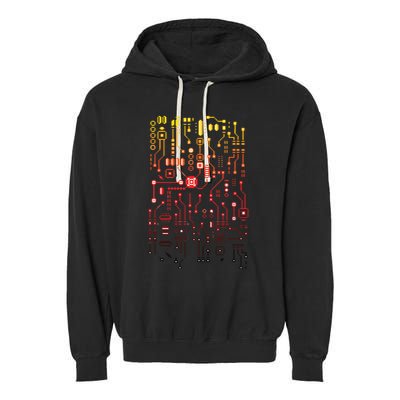 Engineer Computer Circuit Board Engineering CPU Binary Garment-Dyed Fleece Hoodie