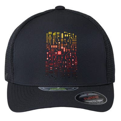 Engineer Computer Circuit Board Engineering CPU Binary Flexfit Unipanel Trucker Cap