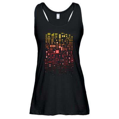 Engineer Computer Circuit Board Engineering CPU Binary Ladies Essential Flowy Tank
